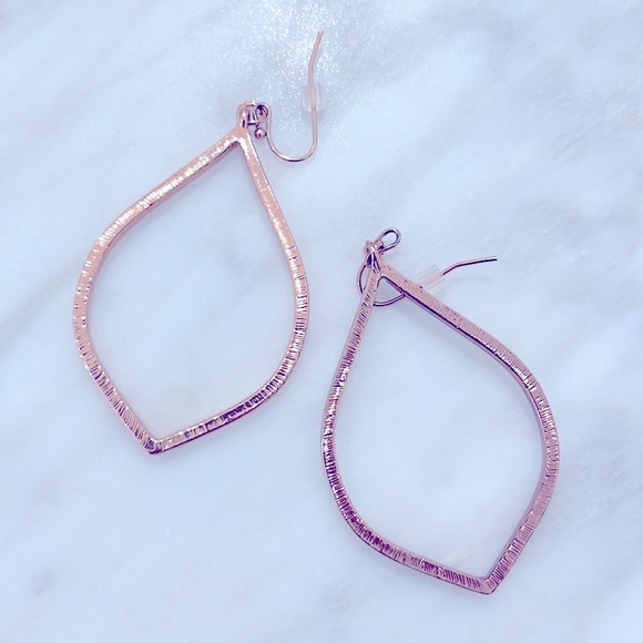 Rose Gold Sparkly Pave Dangly Earrings NEW - Picture 3 of 3